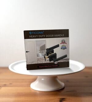 New Set TICONN Black Privacy Door Handle Heavy Duty, Matte Black With Keys